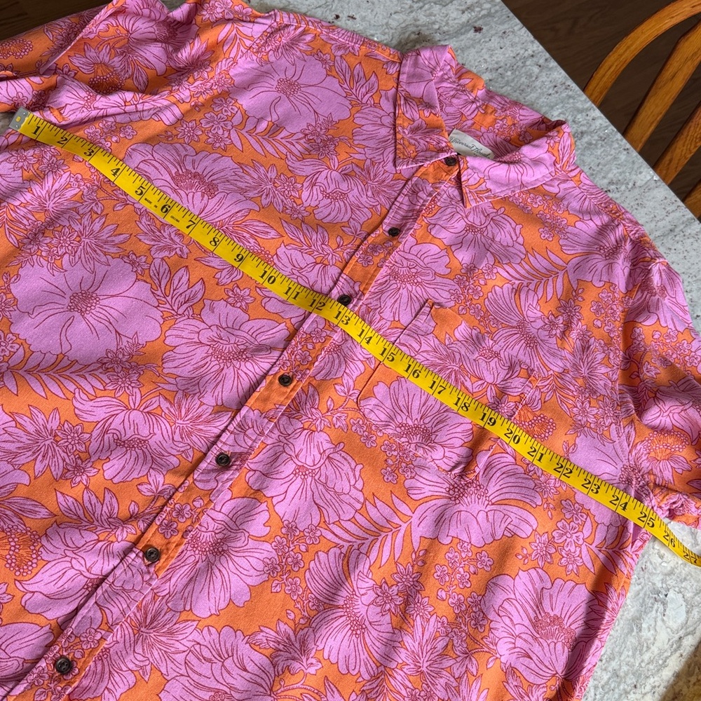 Universal Thread Pink & Orange Floral Button-Down Shirt - Picture 6 of 9